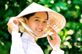 Non la (palm-leaf conical hat) is a traditional symbol of Vietnamese